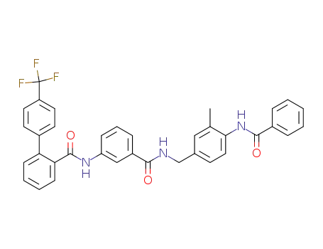 Molecular Structure of 389601-72-3 (N-[3-methyl-4-(phenylcarbonylamino)-phenylmethyl]-3-(4'-trifluoromethylbiphenyl-2-carbonylamino)-benzoic acid amide)