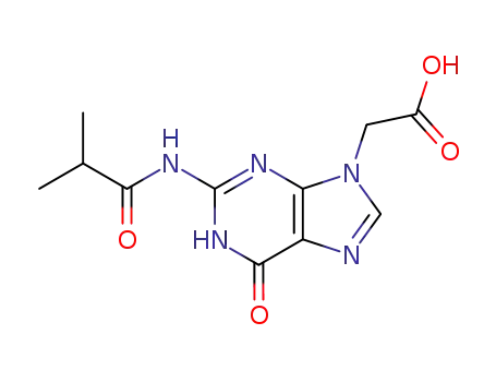 Molecular Structure of 172405-20-8 (9H-Purine-9-acetic acid, 1,6-dihydro-2-[(2-Methyl-1-oxopropyl)aMino]-6-oxo-)