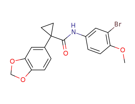 1-(benzo[d][1,3]dioxol-5-yl)-N-(3-bromo-4-methoxyphenyl)cyclopropane-carboxamide