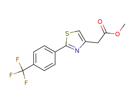 Molecular Structure of 820960-24-5 (4-Thiazoleacetic acid, 2-[4-(trifluoromethyl)phenyl]-, methyl ester)