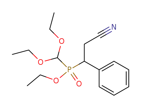 Molecular Structure of 125742-22-5 (ethyl 2-cyano-1-phenylethyl(diethoxymethyl)phosphinate)