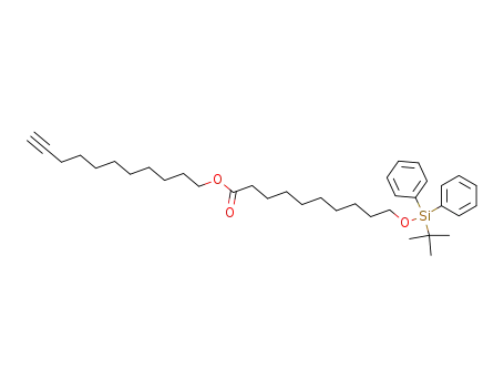 Molecular Structure of 868132-34-7 (10-(tert-butyldiphenylsilanyloxy)decanoic acid undec-10-ynyl ester)