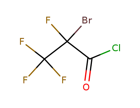 Molecular Structure of 6066-45-1 (2-BROMO-2,3,3,3-TETRAFLUOROPROPANOYL CHLORIDE)