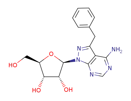 Molecular Structure of 476371-76-3 (4-Amino-3-benzyl-1H-pyrazolo[3,4-d]pyrimidine 1-β-D-Ribofuranose)