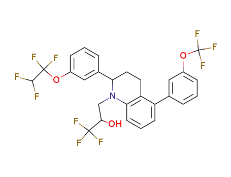 Molecular Structure of 957211-19-7 (1(2H)-Quinolineethanol, 3,4-dihydro-2-[3-(1,1,2,2-tetrafluoroethoxy)phenyl]-5-[3-(trifluoromethoxy)phenyl]-a-(trifluoromethyl)-, (aS,2R)-)