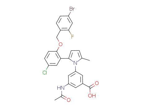 3-{2-[5-chloro-2-(4-bromo-2-fluorobenzyloxy)phenyl]-5-methyl-pyrrol-1-yl}-5-acetylaminobenzoic acid