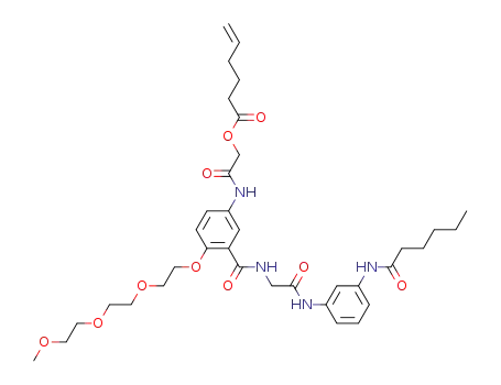 5-Hexenoic acid,
2-[[4-[2-[2-(2-methoxyethoxy)ethoxy]ethoxy]-3-[[[2-oxo-2-[[3-[(1-oxohexyl
)amino]phenyl]amino]ethyl]amino]carbonyl]phenyl]amino]-2-oxoethyl
ester