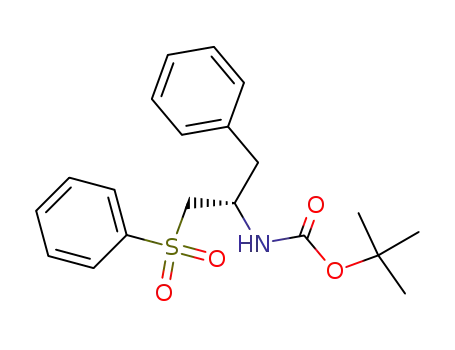 Molecular Structure of 108385-55-3 (Carbamic acid, [1-(phenylmethyl)-2-(phenylsulfonyl)ethyl]-,
1,1-dimethylethyl ester, (S)-)