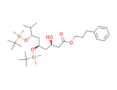 3-phenylpropyl (3R<sup>*</sup>,5R<sup>*</sup>,7S<sup>*</sup>)-5,7-bis(tert-butyldimethylsiloxy)-3-hydroxy-8-methylnonanoate