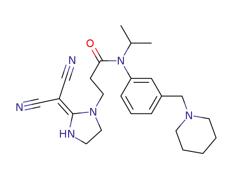 Molecular Structure of 617709-38-3 (N-Isopropyl-N-[3-(piperidinomethyl)phenyl]-3-(2-dicyanomethylidene imidazolidin-1-yl)propionamide)