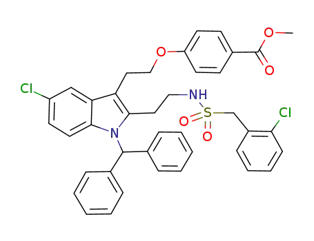 methyl 4-{2-[5-chloro-2-(2-{[(2-chlorobenzyl)sulfonyl]amino}ethyl)-1-(diphenylmethyl)-1H-indol-3-yl]ethoxy}benzoate