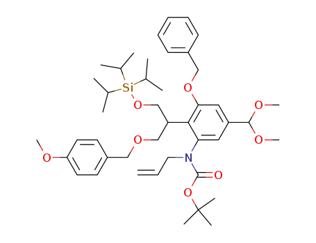 allyl-{3-benzyloxy-5-dimethoxymethyl-2-[2-(4-methoxy-benzyloxy)-1-triisopropylsilanyloxymethyl-ethyl]-phenyl}-carbamic acid tert-butyl ester