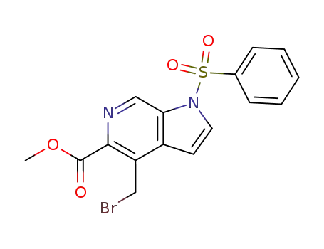 1H-Pyrrolo[2,3-c]pyridine-5-carboxylic acid, 4-(bromomethyl)-1-(phenylsulfonyl)-, methyl ester