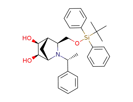(-)-(1S,3S,4S,5S,6R)-3-[(tert-butyldiphenylsiloxy)methyl]-2-[(1R)-1-phenylethyl]-2-azabicyclo[2.2.1]heptane-5,6-diol