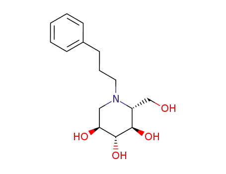 Molecular Structure of 73243-67-1 ((2R,3R,4R,5S)-2-(hydroxymethyl)-1-(3-phenylpropyl)piperidine-3,4,5-triol)