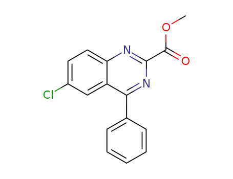 Molecular Structure of 62705-47-9 (2-Quinazolinecarboxylic acid, 6-chloro-4-phenyl-, methyl ester)