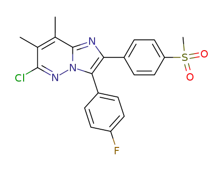 6-chloro-3-(4-fluoro-phenyl)-2-(4-methanesulfonyl-phenyl)-7,8-dimethyl-imidazo[1,2-<i>b</i>]pyridazine