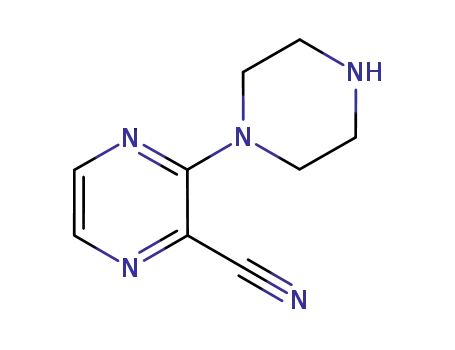 Molecular Structure of 306935-30-8 (3-PIPERAZIN-1YLPYRAZINE-2-CARBONITRILE)