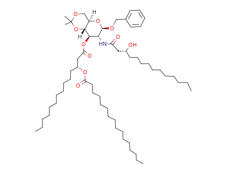 benzyl 2-deoxy-3-O-<(R)-hexadecanoyloxytetradacanoyl>-2-<(R)-3-hydroxytetradecanamido>-4,6-O-isopropylidene-β-D-glucopyranoside