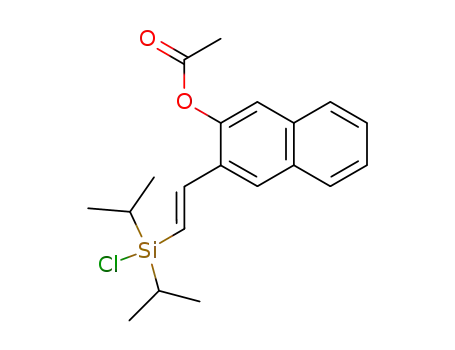 Molecular Structure of 342890-24-8 (Acetic acid 3-[(E)-2-(chloro-diisopropyl-silanyl)-vinyl]-naphthalen-2-yl ester)