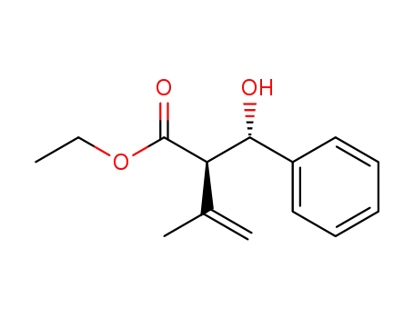 Molecular Structure of 57003-57-3 ((R)-2-((S)-Hydroxy-phenyl-methyl)-3-methyl-but-3-enoic acid ethyl ester)