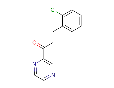 Molecular Structure of 74475-94-8 ((2E)-3-(2-chlorophenyl)-1-(pyrazin-2-yl)prop-2-en-1-one)