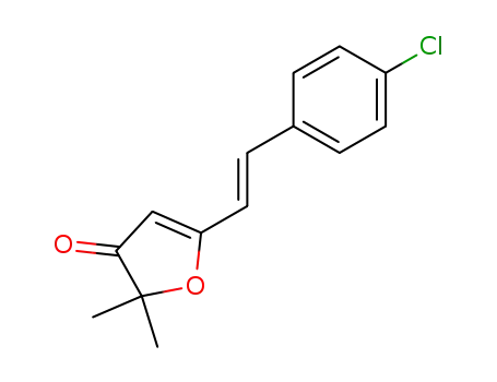 Molecular Structure of 138958-23-3 (3(2H)-Furanone, 5-[2-(4-chlorophenyl)ethenyl]-2,2-dimethyl-, (E)-)