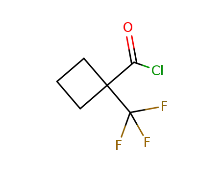 Molecular Structure of 1033538-21-4 (Cyclobutanecarbonyl chloride, 1-(trifluoromethyl)-)
