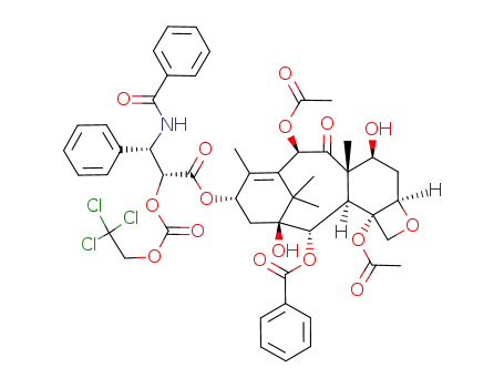 Molecular Structure of 100431-55-8 ((αR,βS)-β-(BenzoylaMino)-α-[[(2,2,2-trichloroethoxy)carbonyl]oxy]-benzenepropanoic Acid (2aR,4S,4aS,6R,9S,11S,12S,12aR,12bS)-6,12b-Bis(acetyloxy)-12-(benzoyloxy)-2a,3,4,4a,5,6,9,10,11,12,12a,12b-dodeca)