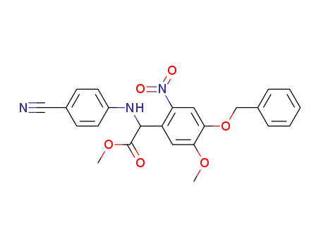 Benzeneacetic acid,
a-[(4-cyanophenyl)amino]-5-methoxy-2-nitro-4-(phenylmethoxy)-, methyl
ester