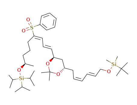 (2E,4Z,10E,12E)-(7S,9R,17R)-1-[(1,1-dimethylethyl)silyl]oxy-7,9-isopropylidenedioxy-12-(phenylsulfonyl)-17-[tris(1-methylethyl)silyl]oxyoctadeca-2,4,10,12-tetraene
