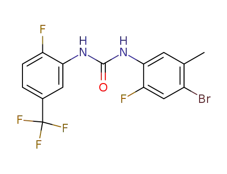 Molecular Structure of 939968-22-6 (1-(4-bromo-2-fluoro-5-methylphenyl)-3-[2-fluoro-5-(trifluoromethyl)phenyl]urea)