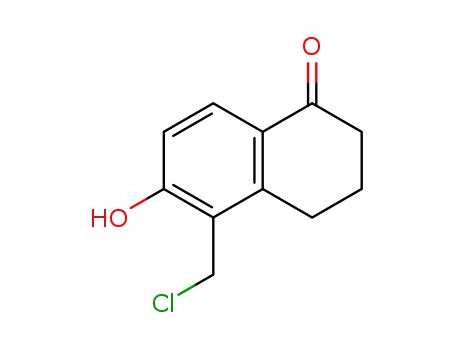 Molecular Structure of 59604-13-6 (1(2H)-Naphthalenone, 5-(chloromethyl)-3,4-dihydro-6-hydroxy-)