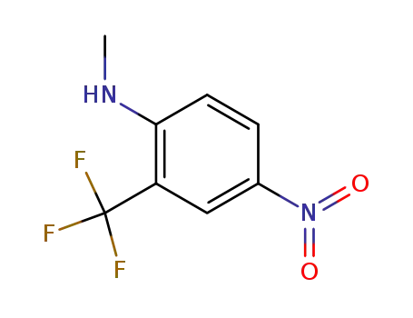 Molecular Structure of 54672-10-5 (N-Methyl-4-nitro-2-(trifluoroMethyl)aniline)