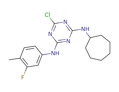 6-Chloro-N-cycloheptyl-N'-(3-fluoro-4-methyl-phenyl)-[1,3,5]triazine-2,4-diamine