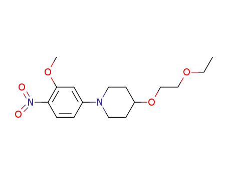 Molecular Structure of 761440-66-8 (Piperidine, 4-(2-ethoxyethoxy)-1-(3-methoxy-4-nitrophenyl)-)