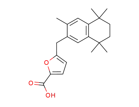 Molecular Structure of 263854-27-9 (5-[(3,5,5,8,8-pentamethyl-5,6,7,8-tetrahydro-2-naphthalenyl)methyl]-2-furoic acid)