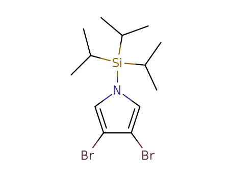 Molecular Structure of 93362-54-0 (N-(TRIISOPROPYLSILYL)-3,4-DIBROMOPYRROLE)