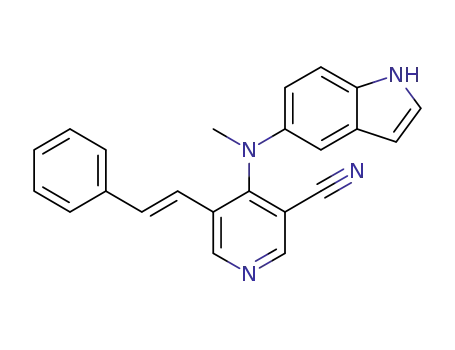 4-[1H-indol-5-yl(methyl)amino]-5-[(E)-2-phenylvinyl]nicotinonitrile