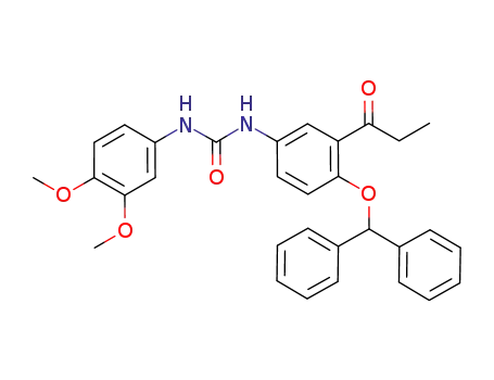 Urea,
N-(3,4-dimethoxyphenyl)-N'-[4-(diphenylmethoxy)-3-(1-oxopropyl)phenyl
]-