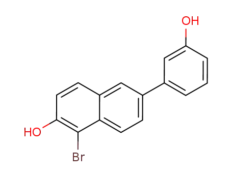 Molecular Structure of 1041114-10-6 (1-bromo-6-(3-hydroxyphenyl)-2-naphthol)