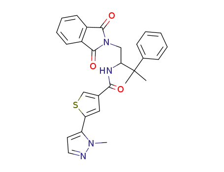 N-{1-[(1,3-dioxo-1,3-dihydro-2H-isoindol-2-yl)methyl]-2-methyl-2-phenylpropyl}-5-(1-methyl-1H-pyrazol-5-yl)-3-thiophenecarboxamide