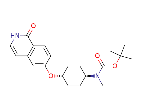 Molecular Structure of 1007306-60-6 (trans-methyl[4-(1-oxo-1,2-dihydroisoquinolin-6-yloxy)cyclohexyl]carbamic acid tert-butyl ester)