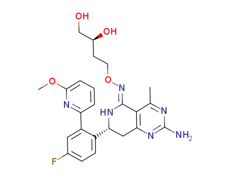 (R,Z)-2-amino-7-(4-fluoro-2-(6-methoxypyridin-2-yl)phenyl)-4-methyl-7,8-dihydropyrido[4,3-d]pyrimidin-5(6H)-one O-(S)-3,4-dihydroxybutyloxime