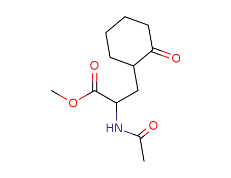 Molecular Structure of 87624-24-6 (Cyclohexanepropanoic acid, a-(acetylamino)-2-oxo-, methyl ester)