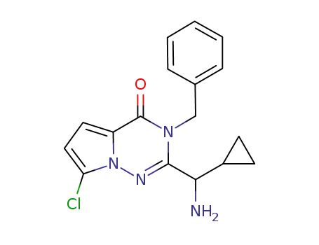 (+/-)-2-(amino-cyclopropyl-methyl)-3-benzyl-7-chloro-3H-pyrrolo[2,1-f][1,2,4]triazin-4-one