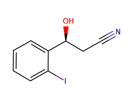 Molecular Structure of 1044833-24-0 ((S)-3-hydroxy-3-(2-iodophenyl)propanenitrile)