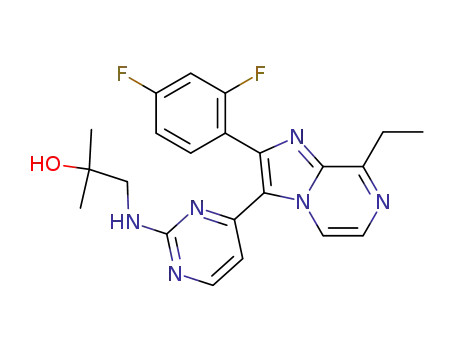 1-{4-[2-(2,4-Difluorophenyl)-8-ethylimidazo[1,2-a]pyrazin-3-yl]-pyrimidin-2-ylamino}-2-methylpropan-2-ol