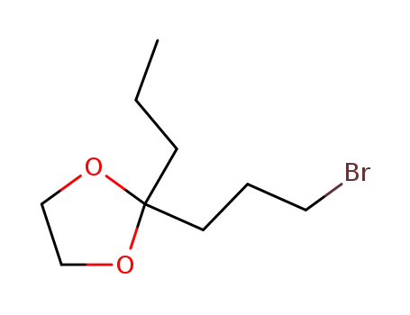 Molecular Structure of 101650-18-4 (1-BROMO-3-ETHYLENEDIOXY-HEPTANE)