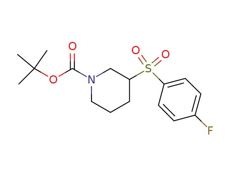 Molecular Structure of 887590-22-9 (3-(4-FLUORO-BENZENESULFONYL)-PIPERIDINE-1-CARBOXYLIC ACID TERT-BUTYL ESTER)